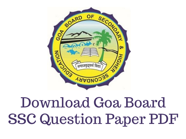 Goa Board SSC Question Paper