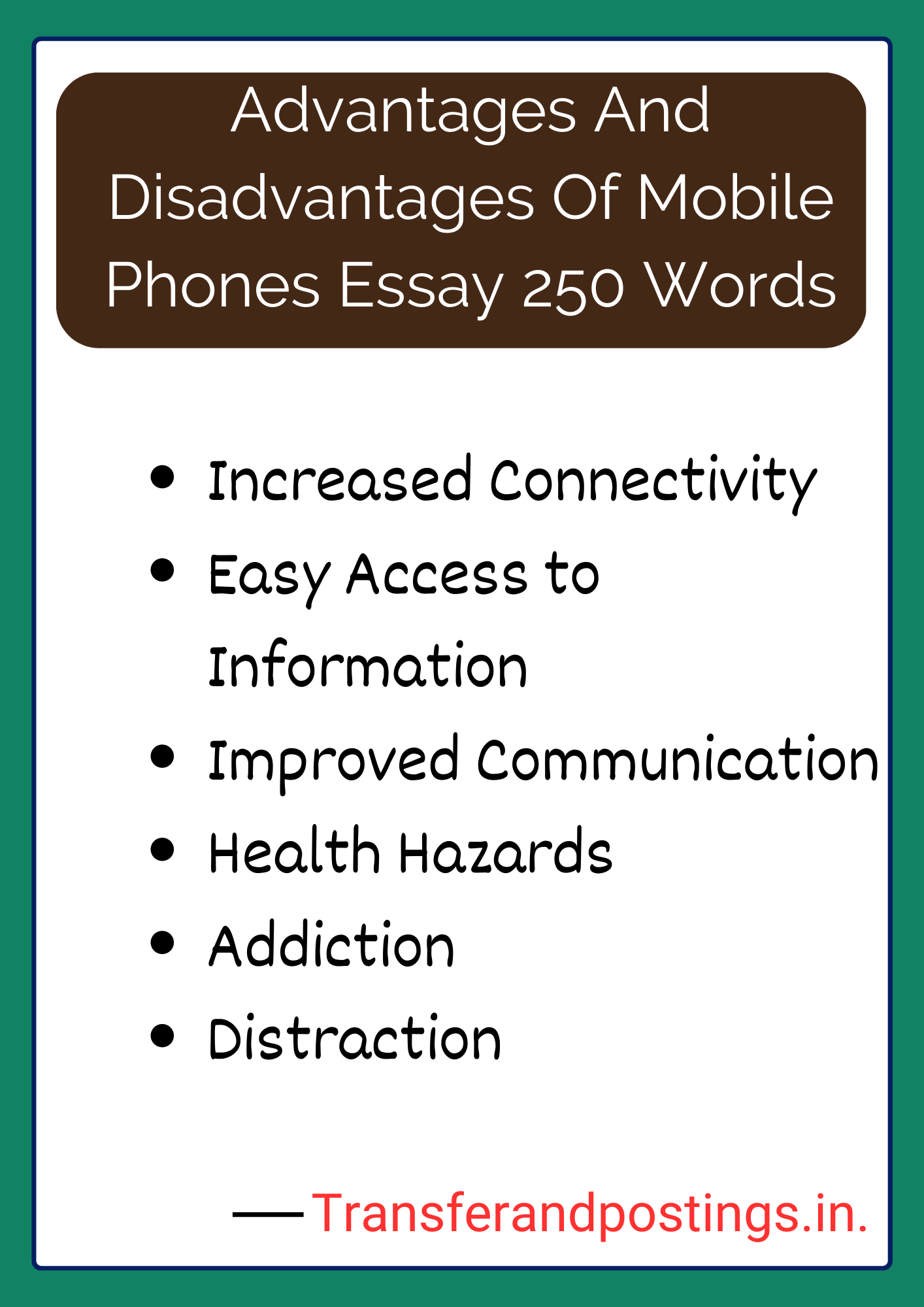 mobile phones essay advantages