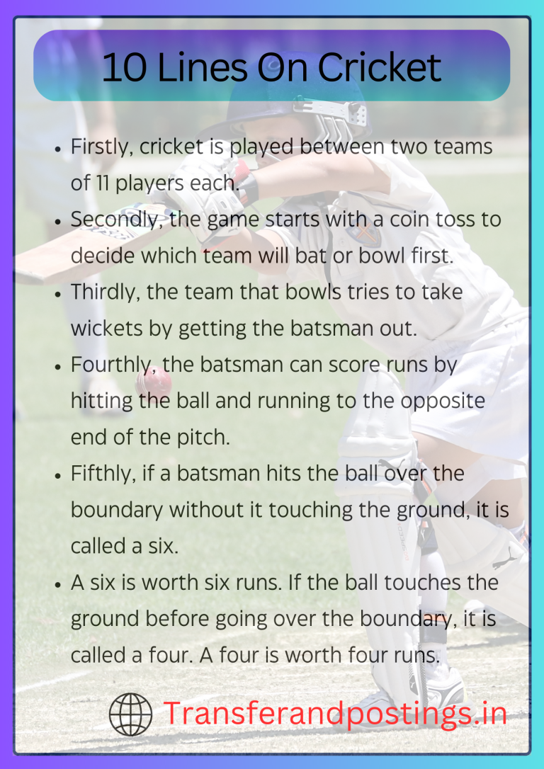 10 Lines On Cricket For Class 2 A Fun Introduction To The World Of