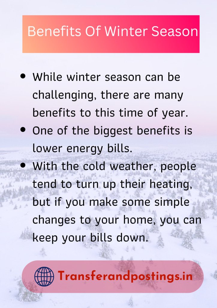 Paragraph On Winter Season The Beauty And Benefits Of The Winter Season Transfer and Postings