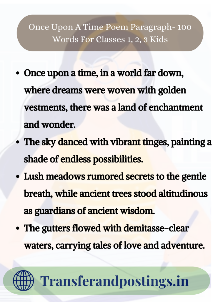 Once Upon A Time Poem Paragraph